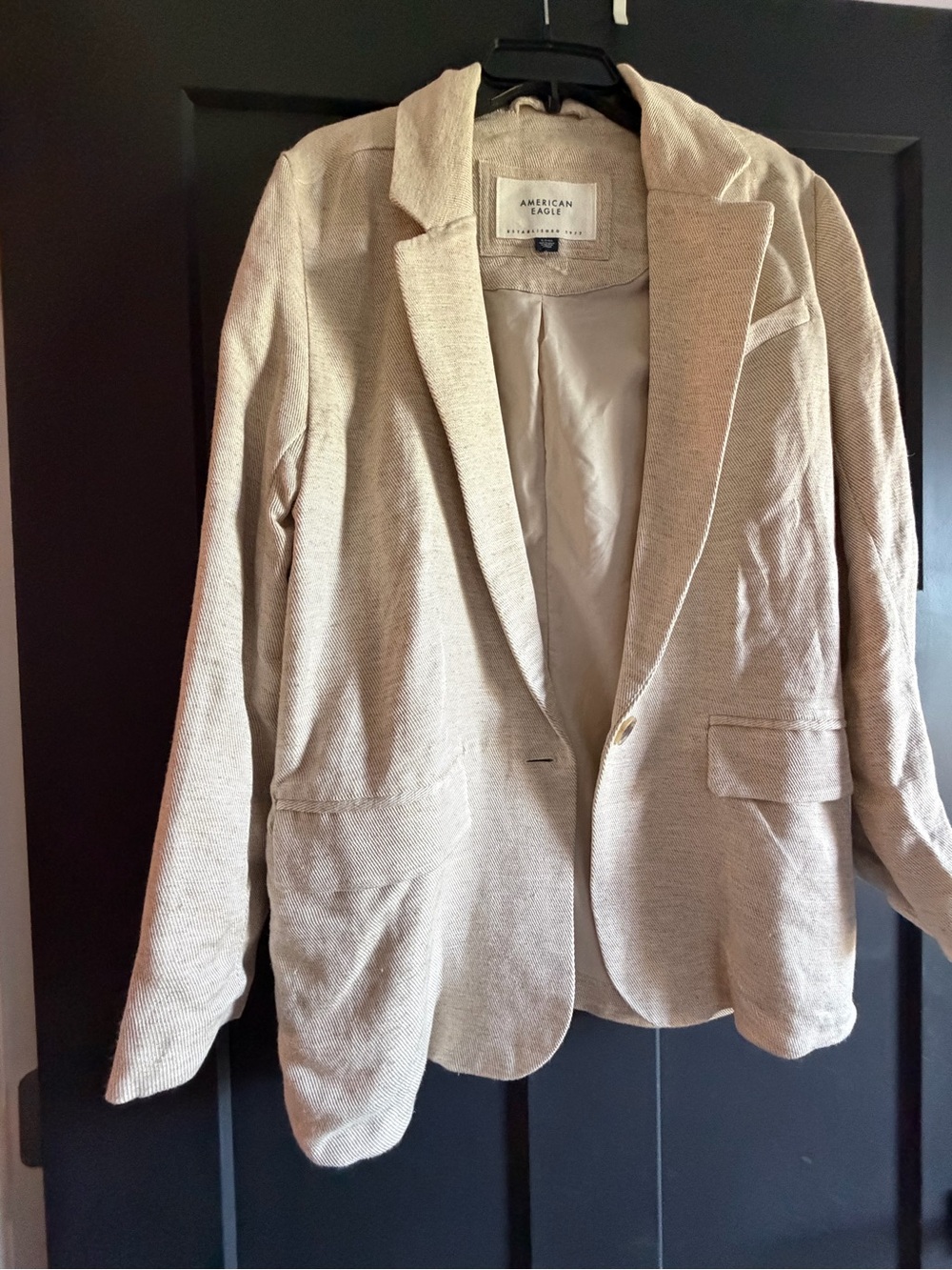 American Eagle Outfitters Beige Textured Blazer